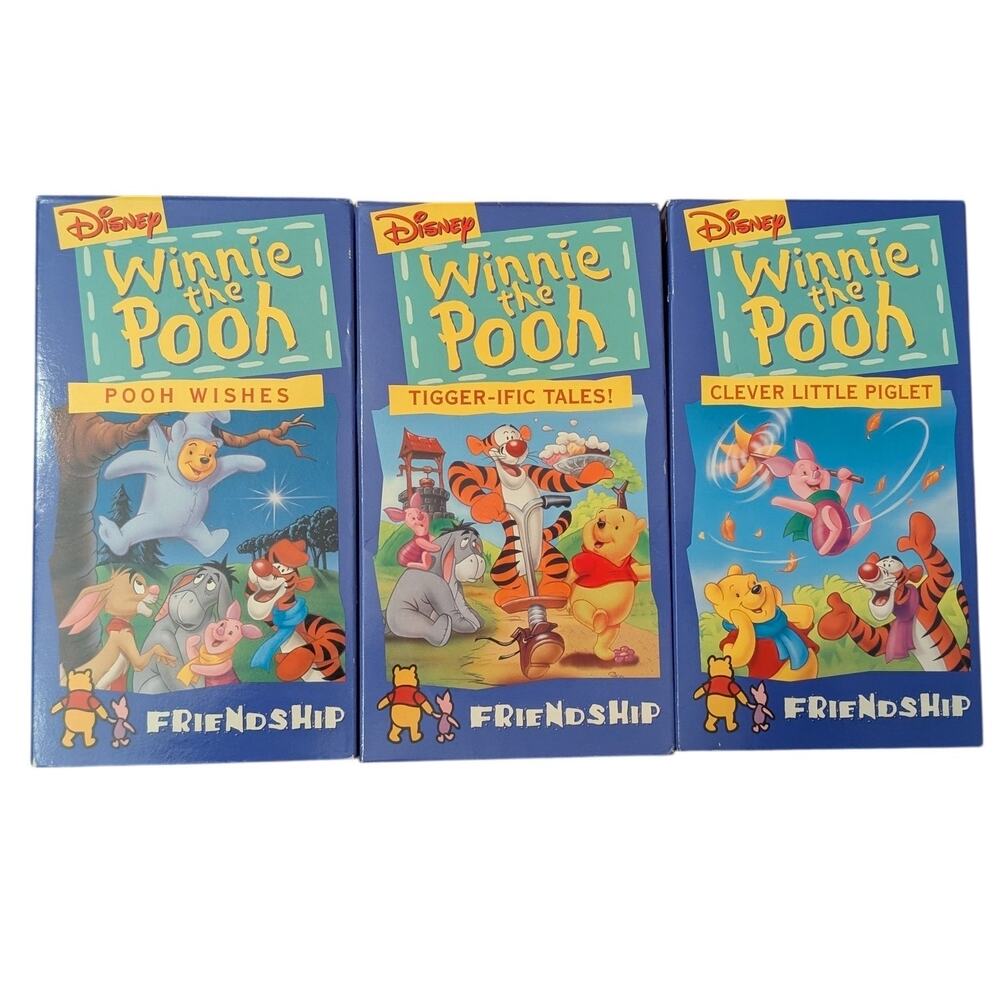 Winnie the Pooh VHS Stories- Pooh Wishes, Tigger Tales, Clever Little Piglet
